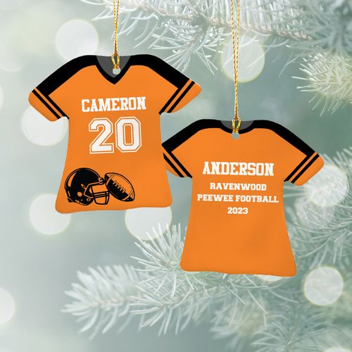 Personalized Football Jersey Christmas Ornament
