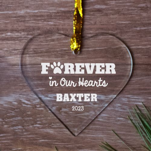 Personalized Forever in our Hearts Christmas Ornament