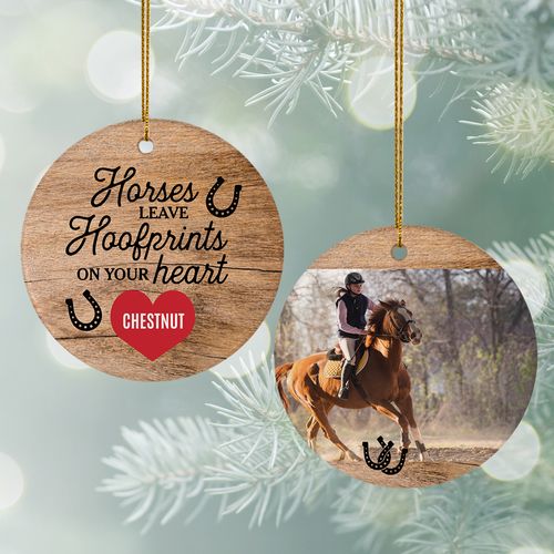Personalized Horses Hoofprints Christmas Ornament