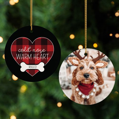 Personalized Cold Nose Warm Heart Christmas Ornament