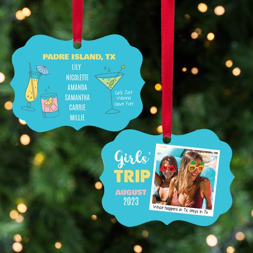 Personalized Girl's Trip Christmas Ornament