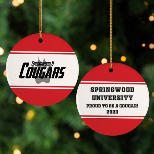 Personalized College Christmas Ornament