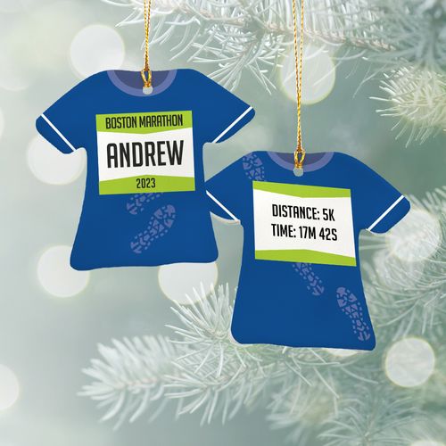 Personalized Runners Jersey Christmas Ornament