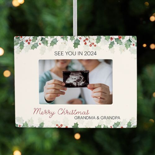 Personalized Grandparents Sonogram Picture Frame Photo Ornament