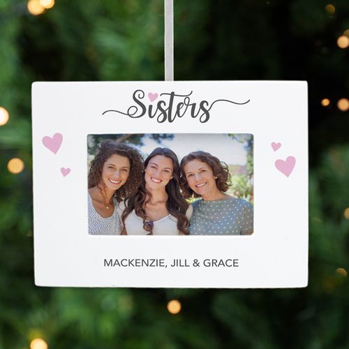 Personalized Sisters Picture Frame Photo Ornament