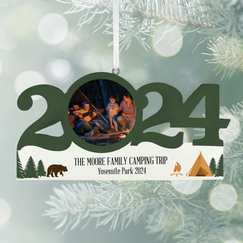 Personalized Dated Camping Trip Christmas Ornament