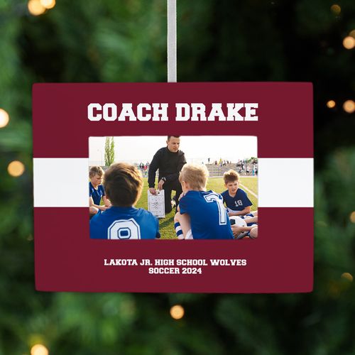 Personalized Coach Picture Frame Christmas Ornament