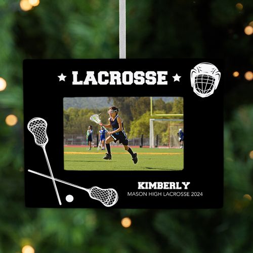 Personalized Lacrosse Picture Frame Christmas Ornament