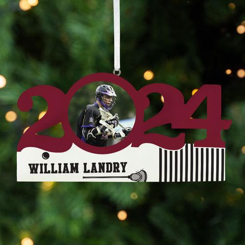 Personalized Dated Lacrosse Christmas Ornament