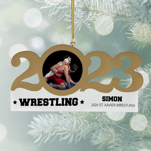 Personalized 2023 Dated Wrestling Christmas Ornament