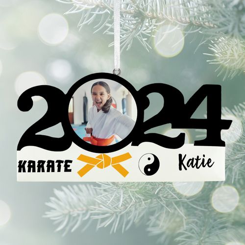 Personalized Dated Karate Christmas Ornament