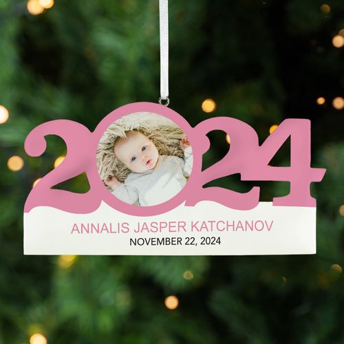 Personalized It's a Girl with Photo Christmas Ornament