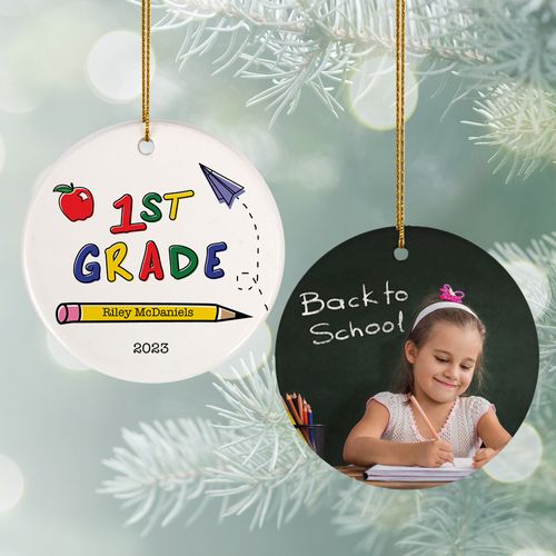 Personalized 1st Grade Christmas Ornament