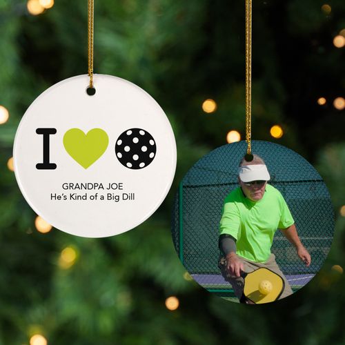 Personalized Pickleball Photo Christmas Ornament