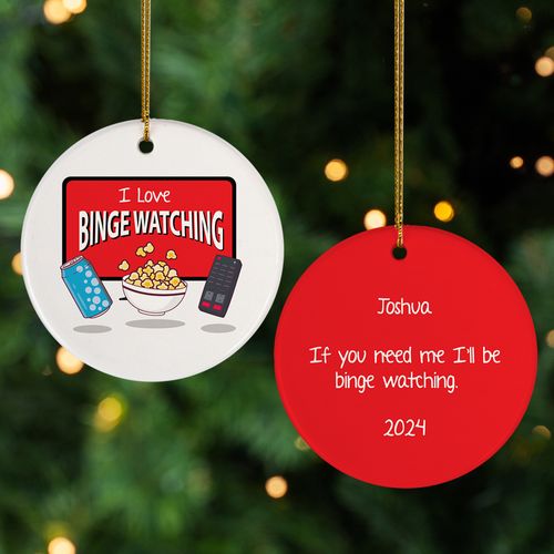 Personalized Binge Watching Christmas Ornament