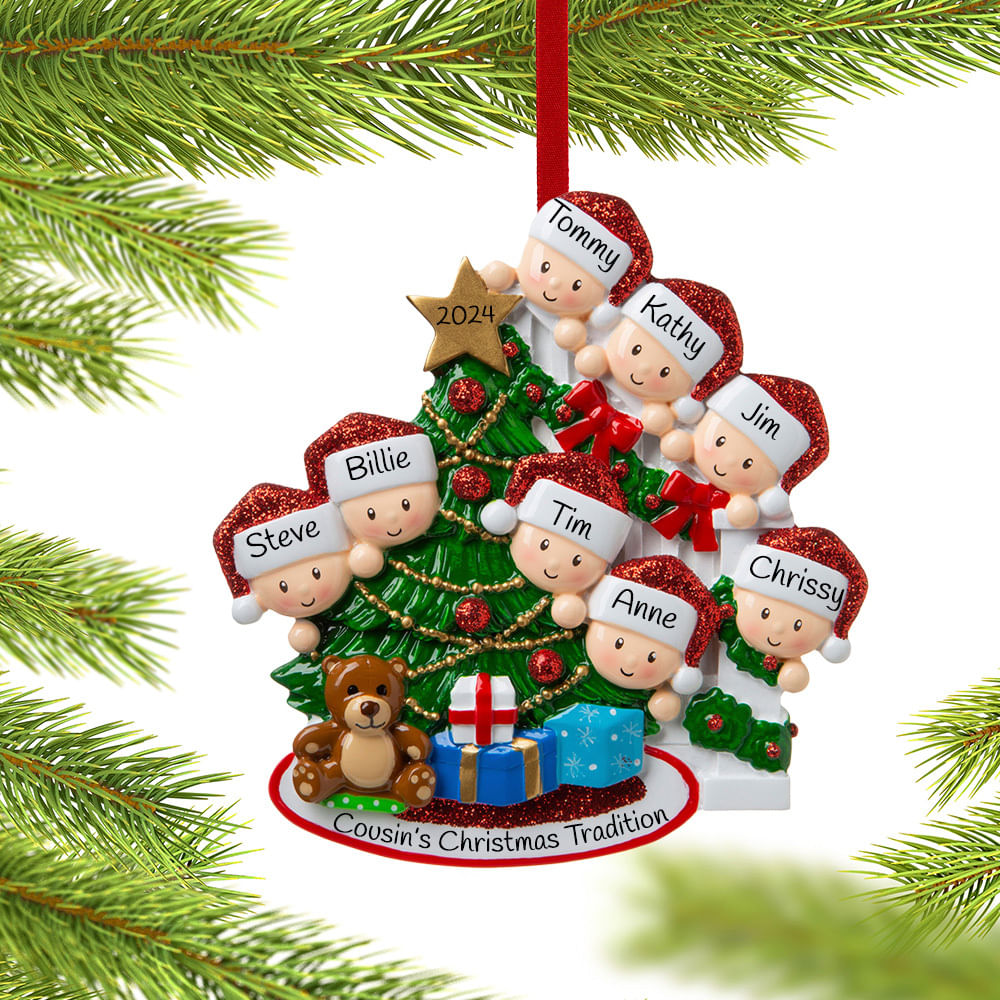 Personalized Family Christmas Ornaments Family of 8