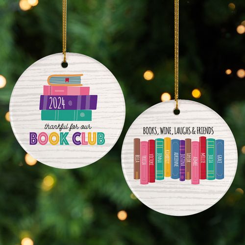 Personalized Book Club Christmas Ornament
