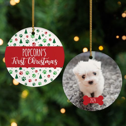Personalized Pet's First Christmas Christmas Ornament