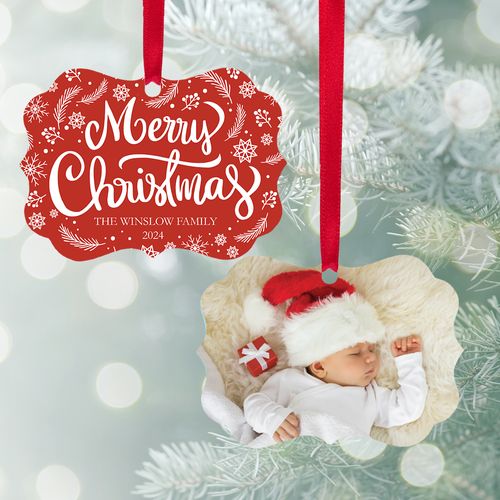 Personalized Merry Christmas Family Photo Christmas Ornament