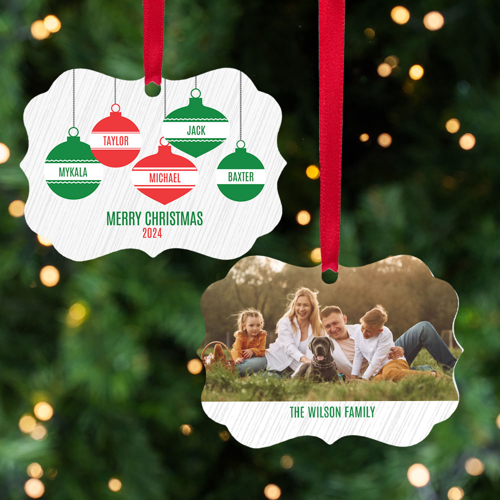 Personalized Family Photo Christmas Ornament