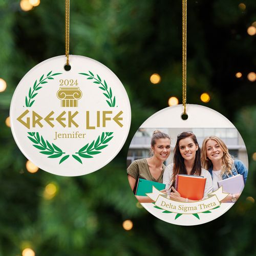 Personalized Greek Life Christmas Ornament