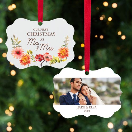 Personalized First Christmas Newlyweds Christmas Ornament