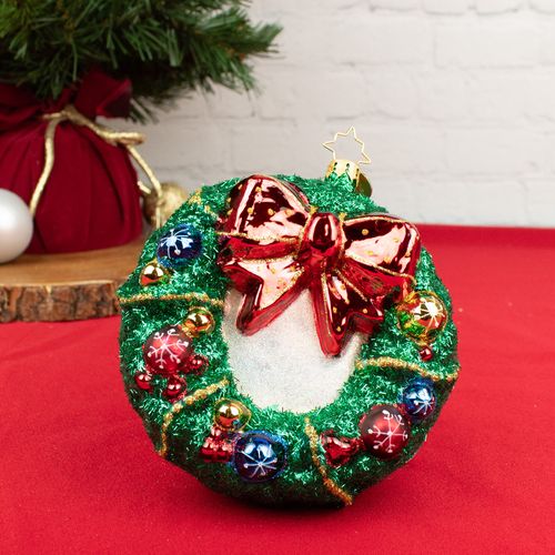 Enchanted Evergreen Wreath Christmas Ornament