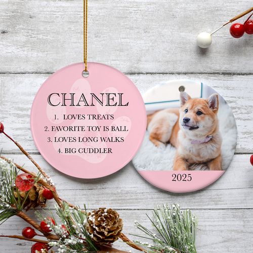 Personalized All About Pet Christmas Ornament