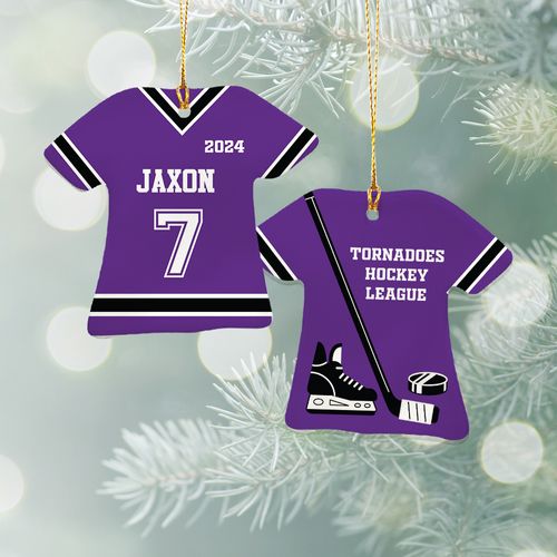 Personalized Hockey Shirt Christmas Ornament