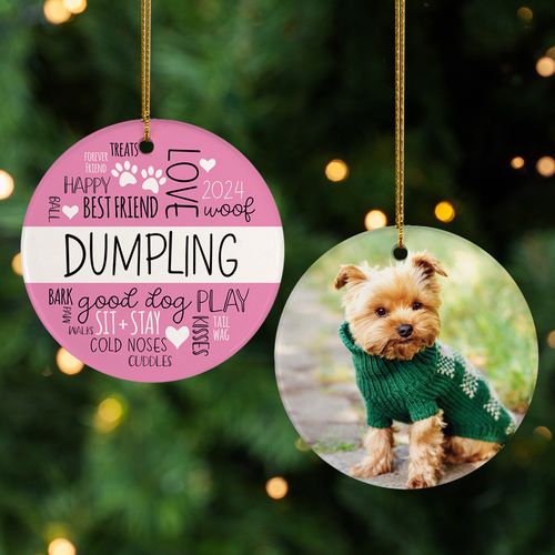Personalized Pet Word Cloud Christmas Ornament