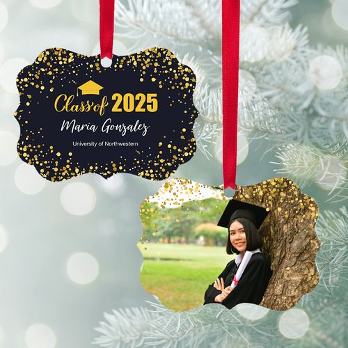 Personalized Grad Sparkles Christmas Ornament
