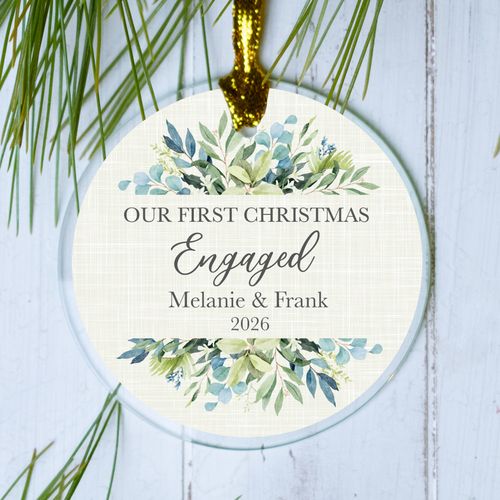 Personalized First Christmas Married Glass Christmas Ornament