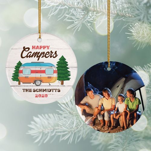 Personalized Happy Campers Christmas Ornament