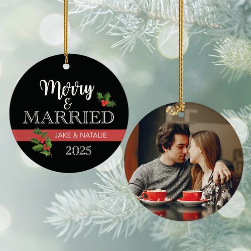 Personalized Merry & Married Christmas Ornament