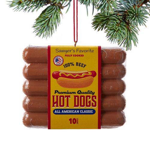 Personalized Hot Dogs Christmas Ornament