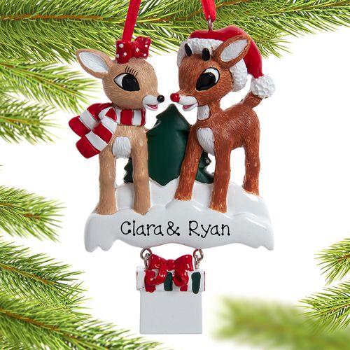 Personalized Rudolph & Clarice Christmas Ornament