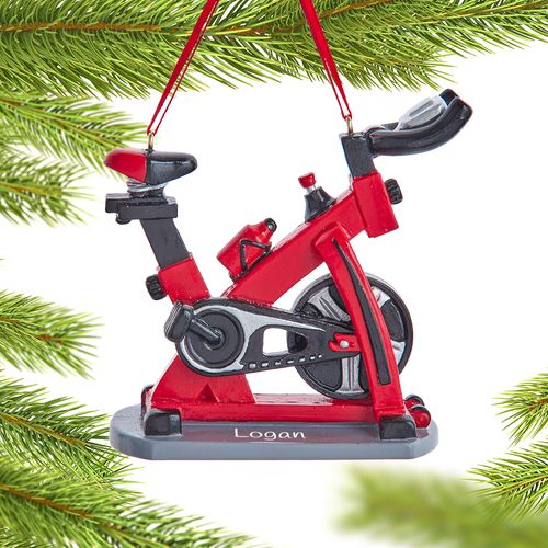 Personalized Exercise Bike Christmas Ornament