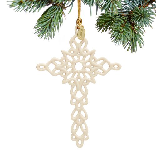 Lenox 2024 Dated Snow Fantasies Cross Christmas Ornament