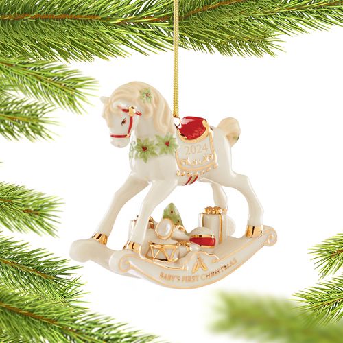 Lenox 2024 Dated Vintage Rocking Horse Christmas Ornament