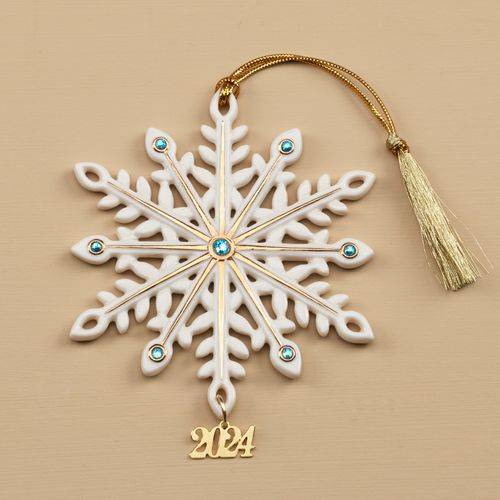 Lenox 2024 Dated Annual Gemmed Snowflake Christmas Ornament