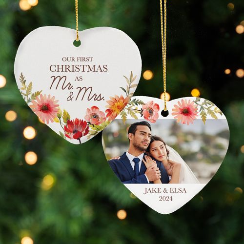 Personalized First Christmas Wedding Christmas Ornament