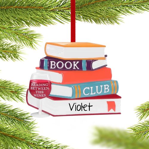 Personalized Book Club Christmas Ornament