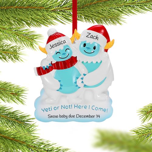 Personalized Yeti or not Here I come Christmas Ornament