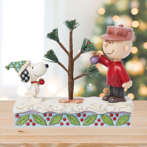 Jim Shore Snoopy & Charlie Brown Tabletop Christmas Ornament