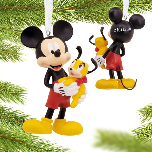 Personalized Hallmark Mickey and Pluto Christmas Ornament