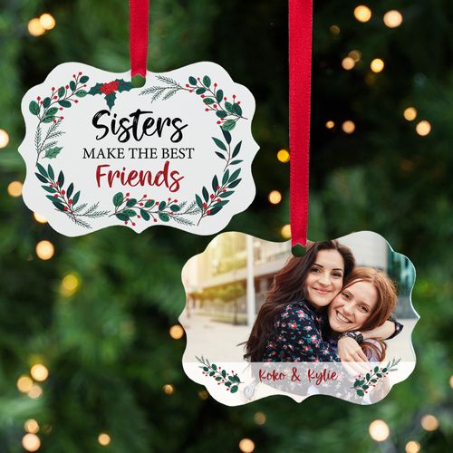 Personalized Sisters Friends Christmas Ornament