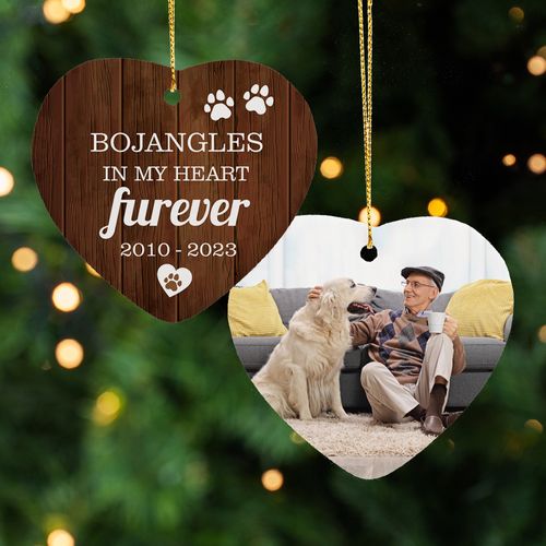 Personalized Pet Memorial Dog Furever Christmas Ornament