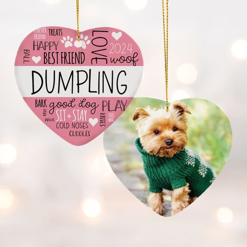 Personalized Word Cloud Pet Christmas Ornament