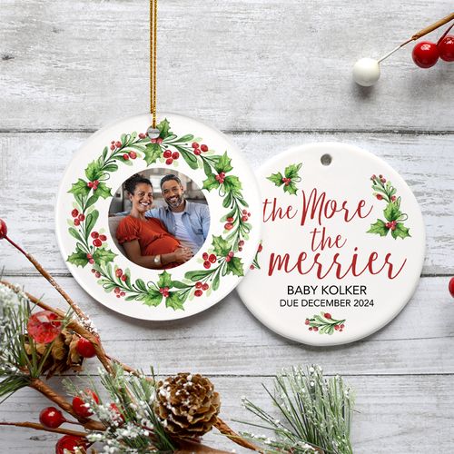 Personalized The More The Merrier Expecting Christmas Ornament