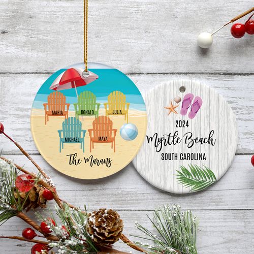 Personalized Adirondack 5 chairs Christmas Ornament